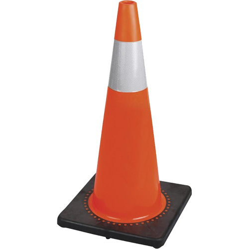 Premium Flexible Safety Cone, 28", Orange, 4" Reflective Collar(s)