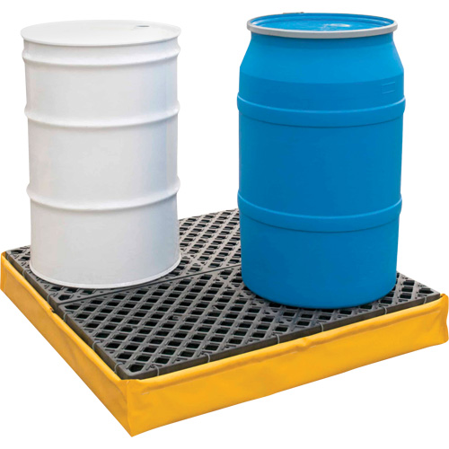 4-Drum Flexible Ultra-Spill Pallet, 66 US gal. Spill Capacity, 48" x 48" x 7"