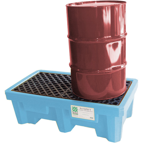 2-Drum Fluorinated Ultra-Spill Pallet®, 66 US gal. Spill Capacity, 53" x 29" x 16.5"