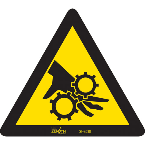 Pinch Point CSA Safety Sign, 6" x 6", Vinyl, Pictogram