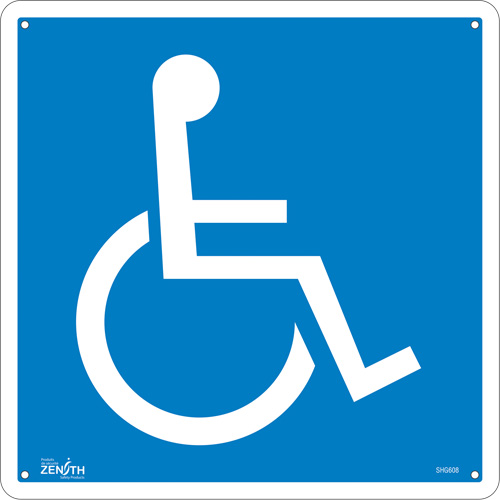 Handicap CSA Safety Sign, 12" x 12", Aluminum, Pictogram