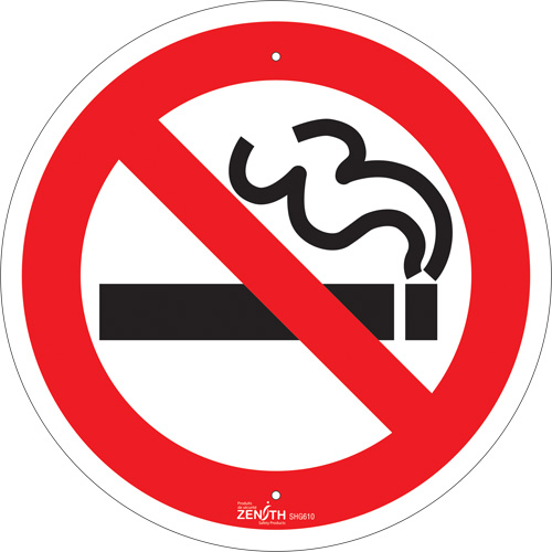 No Smoking CSA Safety Sign, 12" x 12", Aluminum, Pictogram