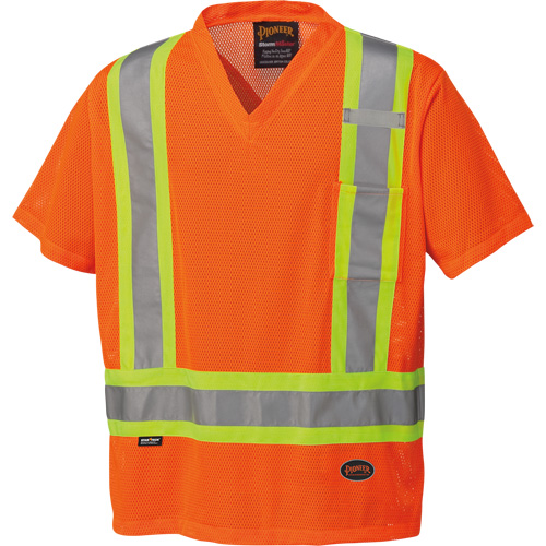 Mesh Safety T-Shirt, Polyester, 5X-Large, High Visibility Orange