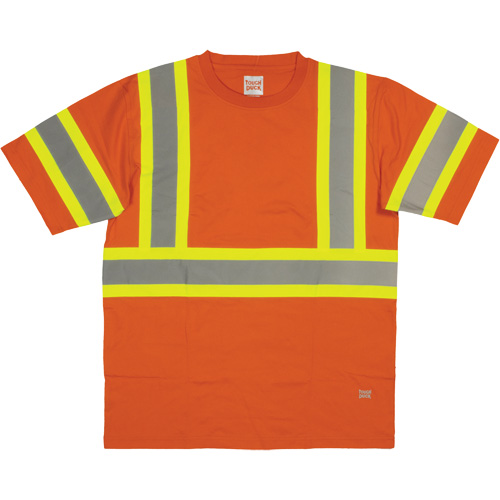 Short Sleeve Safety T-Shirt, Cotton, X-Small, High Visibility Orange