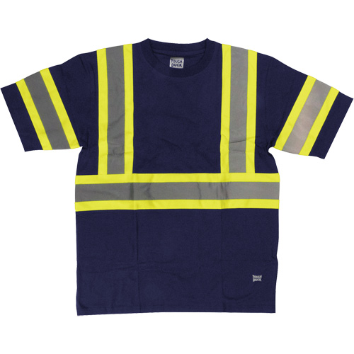 Short Sleeve Safety T-Shirt, Cotton, X-Small, Navy Blue