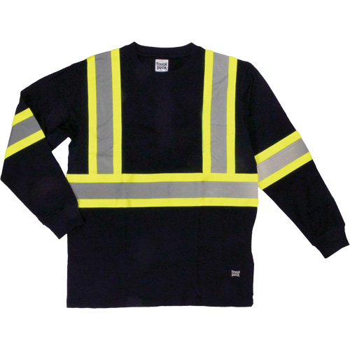 Long Sleeve Safety T-Shirt, Cotton, X-Small, Black