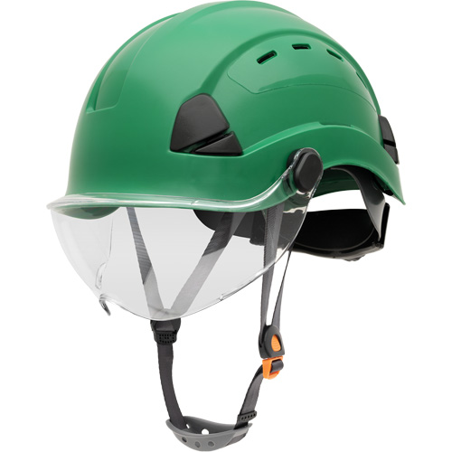 Fibre Metal Safety Helmet, Non-Vented, Ratchet, Green