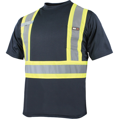 Quick Dry Short Sleeves T-Shirt, Polyester, Small, Navy Blue