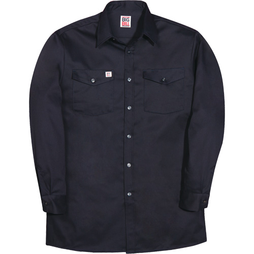 Long-Sleeve Industrial Work Shirt, Men's, Small, Navy Blue