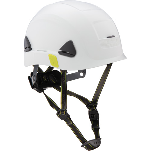 Fibre Metal Climbing Style Safety Helmet, Non-Vented, Ratchet, White