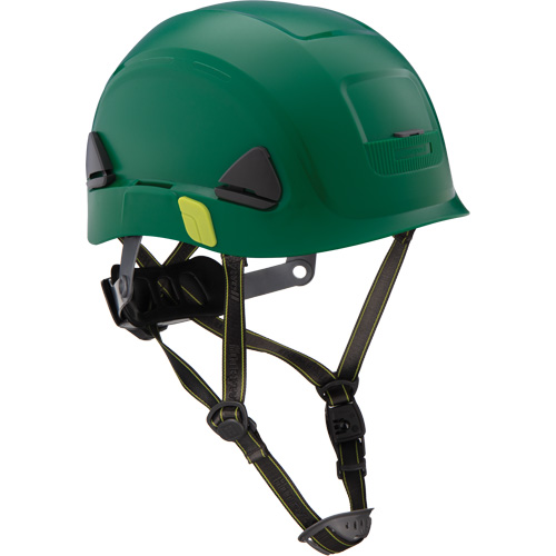 Fibre Metal Climbing Style Safety Helmet, Non-Vented, Ratchet, Green