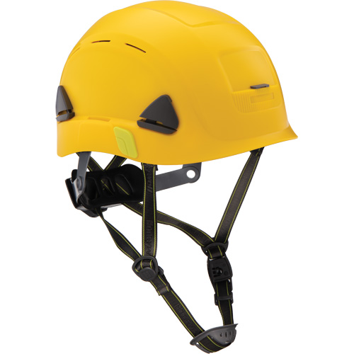 Fibre Metal Climbing Style Safety Helmet, Vented, Ratchet, Yellow