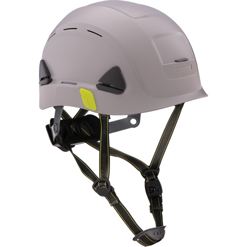 Fibre Metal Climbing Style Safety Helmet, Vented, Ratchet, Grey