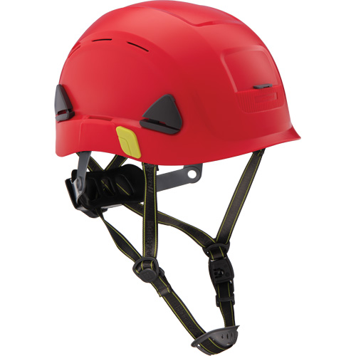 Fibre Metal Climbing Style Safety Helmet, Vented, Ratchet, Red