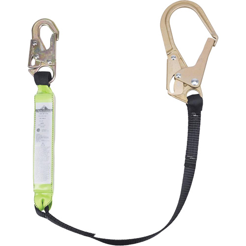 SA-6402-4 Shock Absorbing Lanyard, 4', Form Hook Center, Snap Hook Leg Ends, Polyester