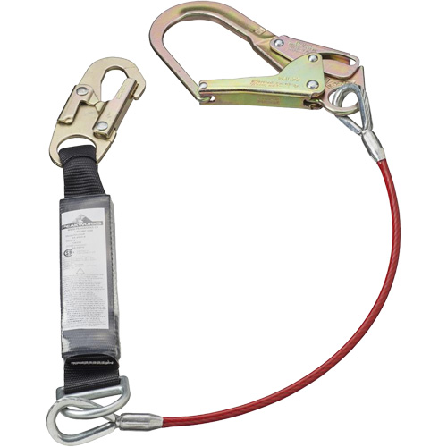 SA-5502-6 Shock Absorbing Lanyard, 6', Form Hook Center, Snap Hook Leg Ends, Galvanized Steel