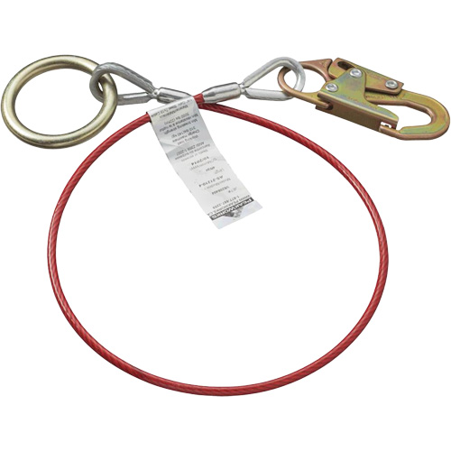 AS-21210-6 6' Cable Anchor with Snap Hook & O-Ring, Sling, Temporary Use