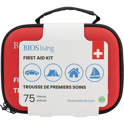 75-Piece Home & Travel First Aid Kit, Nylon Bag