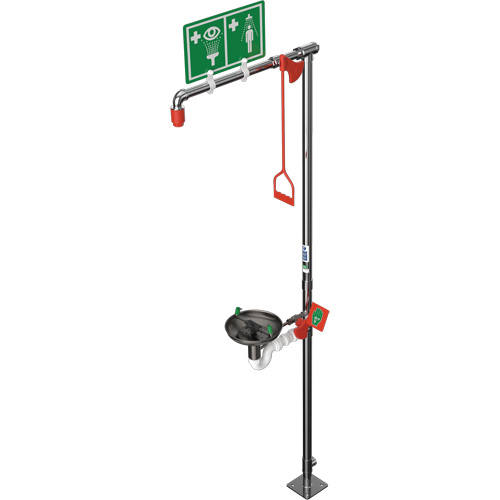 Combination Shower with Open Stainless Steel Bowl & Top Inlet, Pedestal