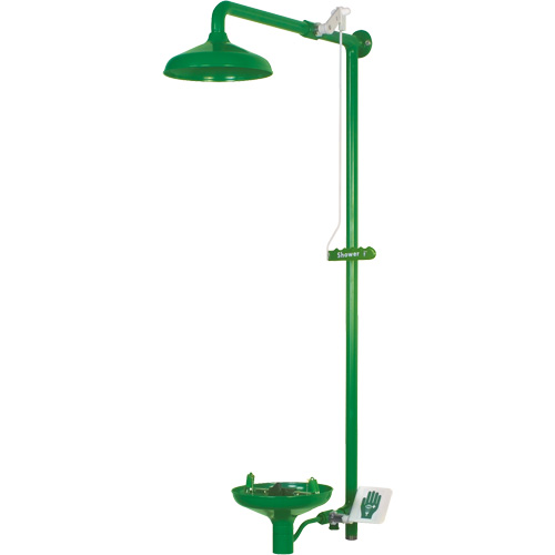 Laboratory Combination Shower with Open ABS Bowl, Wall-Mount