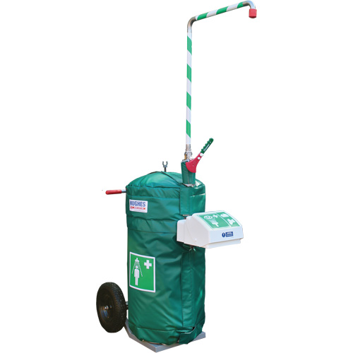 Insulated Mobile Self-Contained Emergency Safety Shower with Eye and Face Wash, 30 gal. Capacity, Meets None