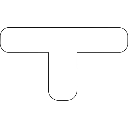 Durastripe Rounded X-TREME DuraT, T, 7" L x 4" W, White, Vinyl