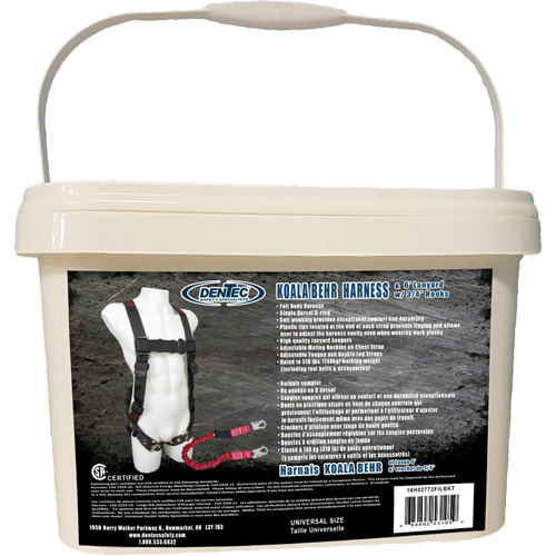 Koala Behr Safety Harness in Pail with 6' Lanyard, CSA Certified, Class A, 255 lbs. Cap.