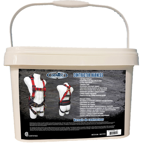 Contractor Safety Harness in Pail, CSA Certified, Class AP, Medium, 352 lbs. Cap.