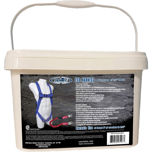 ECO™ Safety Harness in Pail with 6' Lanyard, CSA Certified, Class A, 255 lbs. Cap.