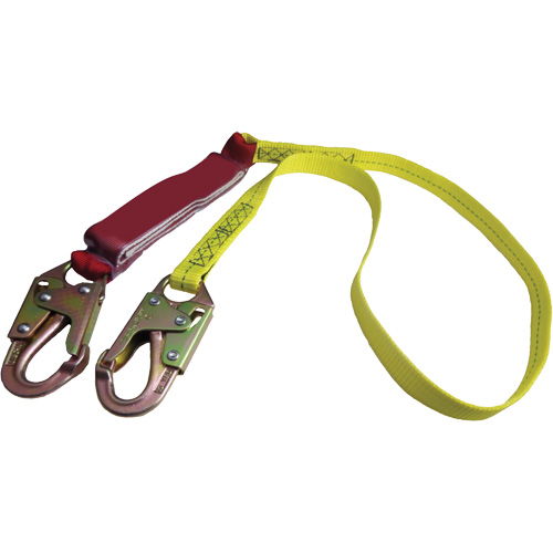 External Energy Absorber Lanyard with 3/4" Hook, 6', Snap Hook Center, Snap Hook Leg Ends, Polyester