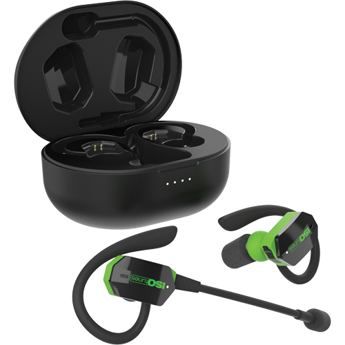 Black & Green UltraComm Aware Bluetooth Earbuds