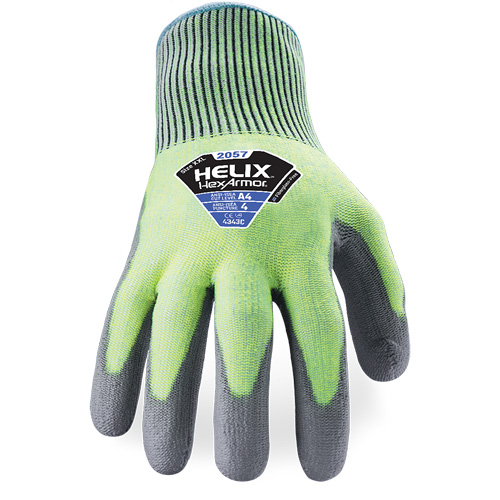 Helix<sup>®</sup> 2057 Abrasion- & Cut-Resistant Gloves, Size 6/X-Small, 13 Gauge, Polyurethane Coated, HPPE Shell, ASTM ANSI Level A4/EN 388 Level C