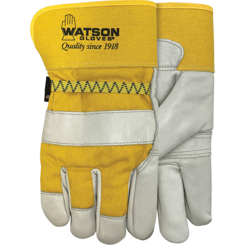 94003i Leather Combo Lined Gloves, Large, Grain Cowhide Palm, Fleece Inner Lining