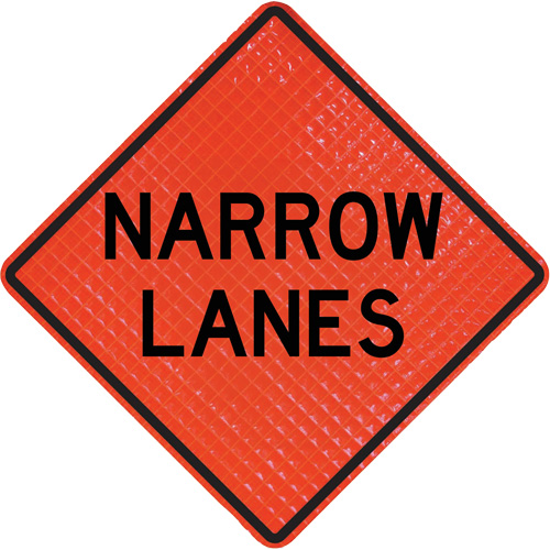Quadra Flex Roll-Up Sign with Traffic Control Person Ahead Symbol
