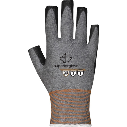 Ultra-Thin Open-Finger Gloves, Size 5, 21 Gauge, Nitrile Coated, TenActiv™ Shell, ASTM ANSI Level A9