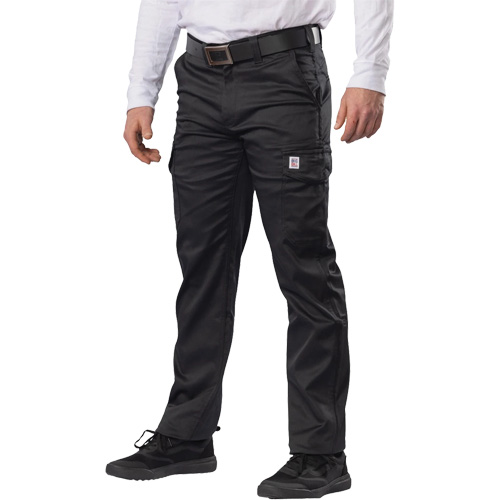 Big Flex Cargo Pants, Poly-Cotton/Spandex, Black, Size 50