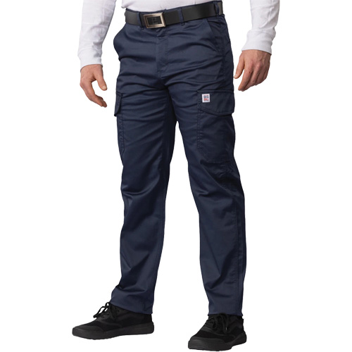 Big Flex Cargo Pants, Poly-Cotton/Spandex, Navy Blue, Size 46