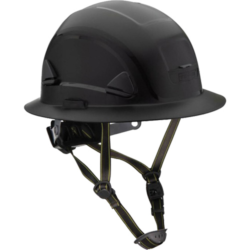 Fibre Metal Climbing Style Helmet with Full Brim, Non-Vented, Ratchet, Black