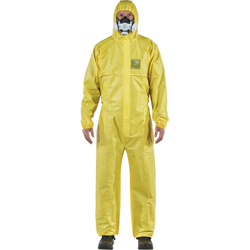 AlphaTec 2300 STANDARD Bound Model 147 Coveralls, Small, Yellow, Polyethylene Laminate/Polypropylene