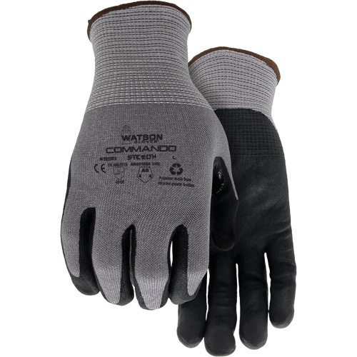 338 Commando Cut Resistant Gloves, Size Medium, 18 Gauge, Foam Nitrile Coated, Polyester/Stainless Steel/HPPE/Spandex Shell, ASTM ANSI Level A8/EN 388 Level F