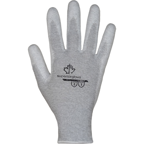 KnitActivâ„¢ Electrostatic Dissipative Low-Linting White Gloves, 5, Polyurethane Coating, 13 Gauge, Nylon/Cotton Shell