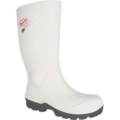 Boss Footwear Food Processing Boot, Polyurethane, Steel Toe, Size 4, Impermeable
