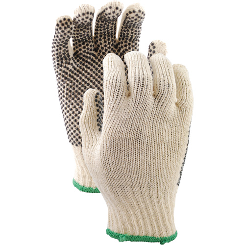 417 PVC Dotted String Knit Gloves, Poly/Cotton, Single Sided, Large