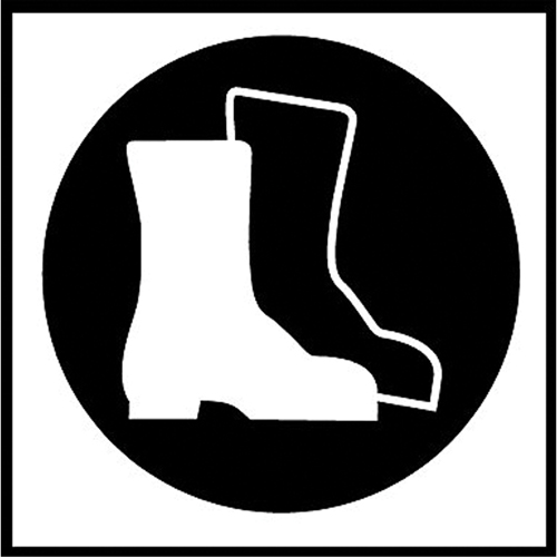 Right to Know Pictogram Labels -Boots, Vinyl, Sheet, 5/8" L x 3/4" W