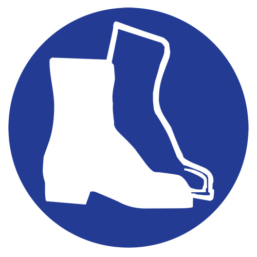 Right to Know Pictogram Labels -Boots, Vinyl, Sheet, 1" L x 1-1/8" W