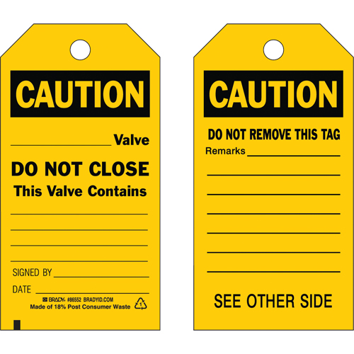 Safety Tags, Plastic, 3" W x 5-3/4" H, English