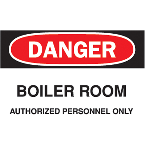 "Boiler Room" Sign, 7" x 10", Vinyl, English