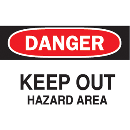 "Keep Out" Sign, 10" x 10", Plastic, English