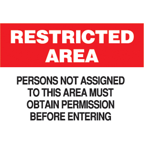 "Obtain Permission Before Entering" Sign, 7" x 10", Aluminum, English