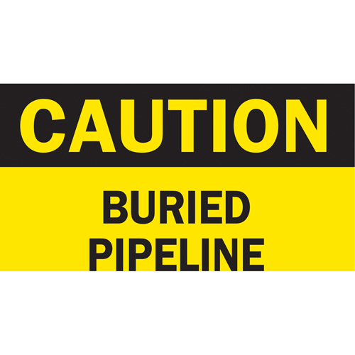 "Buried Pipeline" Sign, 10" x 14", Plastic, English